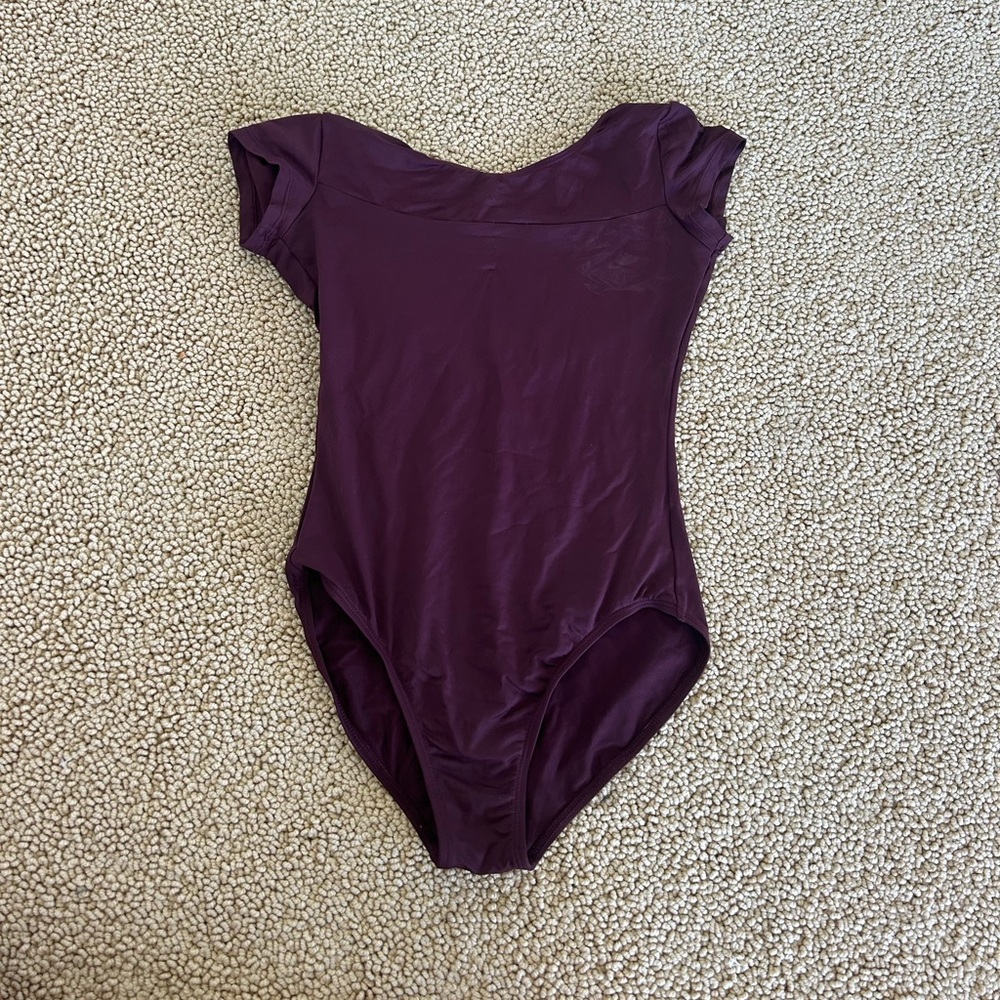 Russian Pointe Maroon Cap sleeve Ballet Leotard